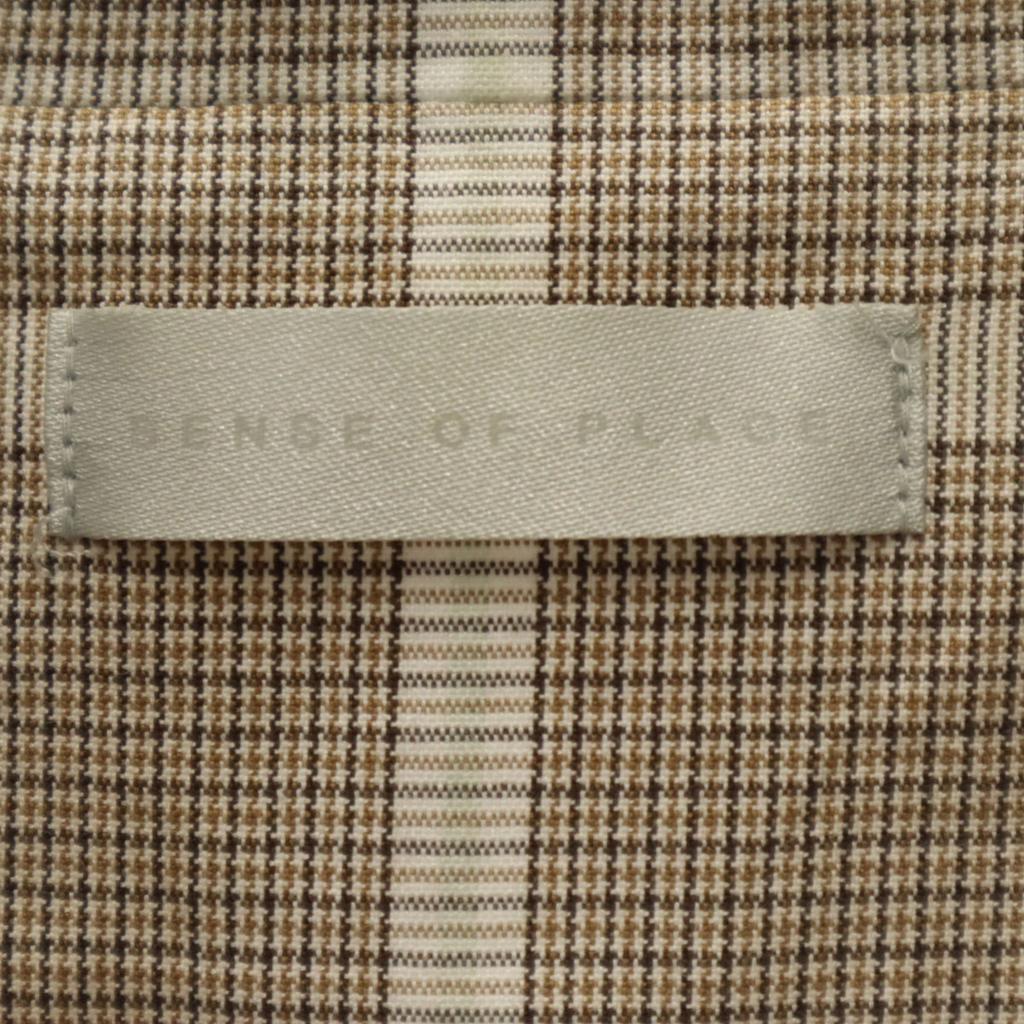 SENSE OF PLACE Check Pattern Short sleeve Cotton shirt Setup Mesh lining Men's Used