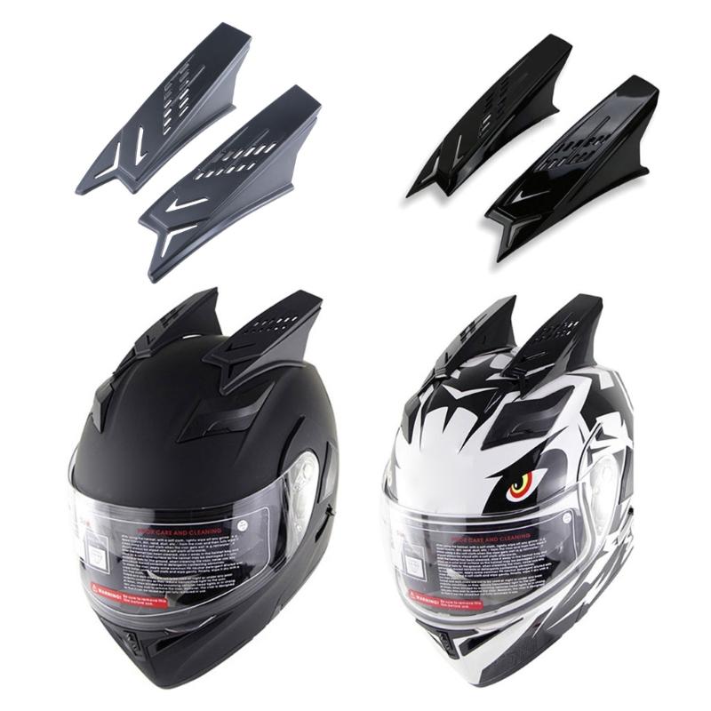 2 Pièces Cornes d'Oreilles de Casque Cornes de Casque de Moto Punk Scooter Scootor Dropship