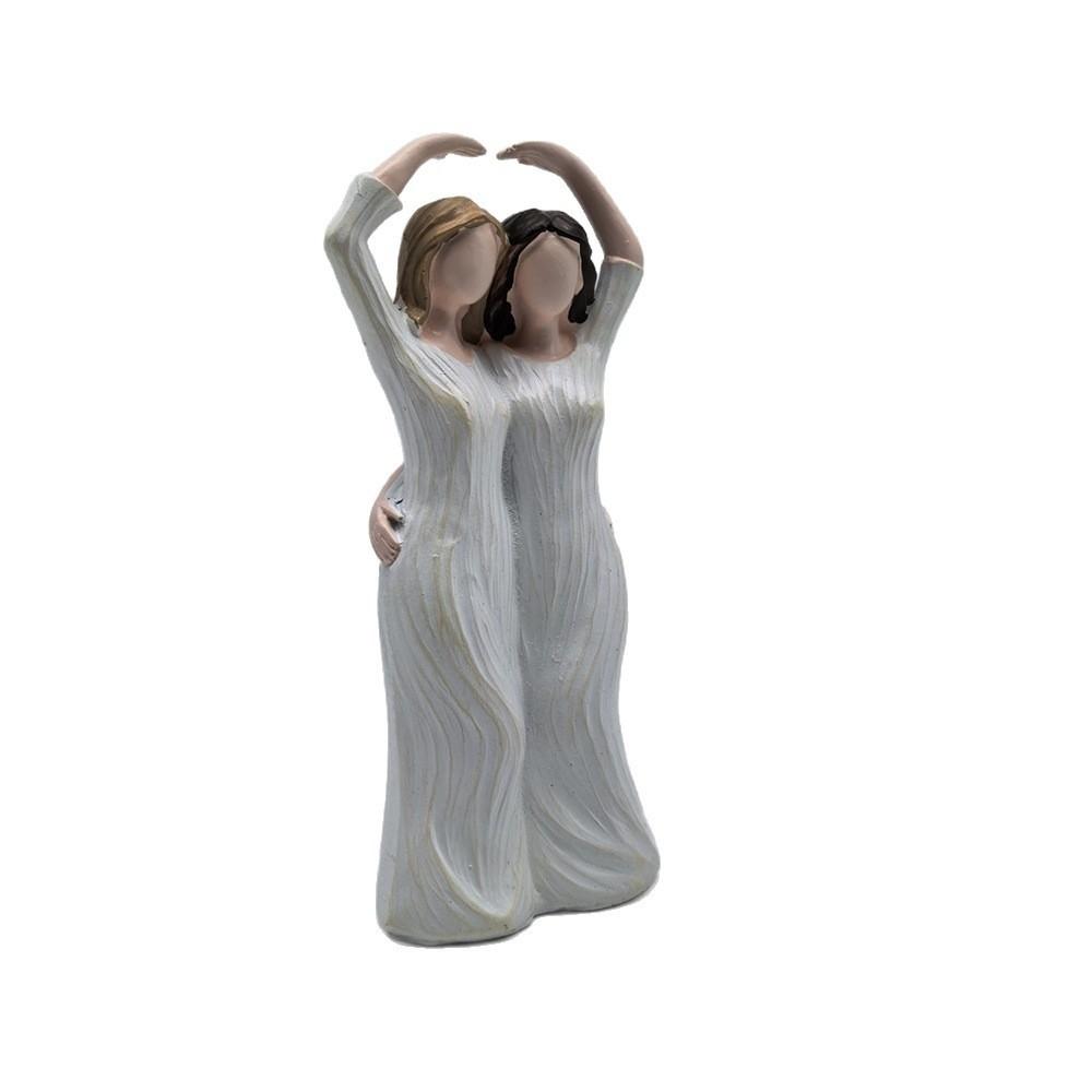 Resin Craft Mother and Daughter Statue Sister Family Sculpture Living Room