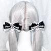 1/2Pc Heart Pendant Lace Bow Hair Clips Y2k Style Ponytail Hairpins Kawaii Gothic Hair Clips  Anime