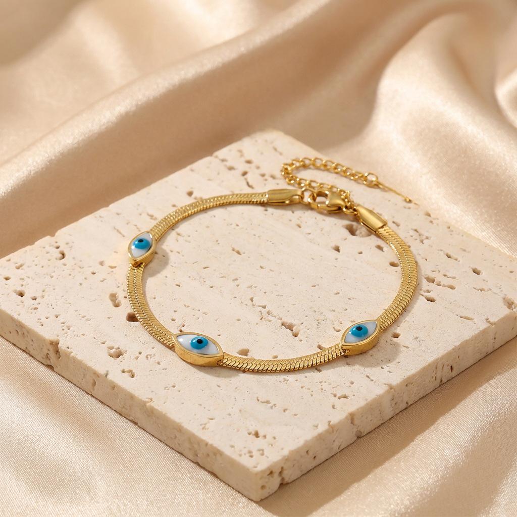 Браслет из титановой стали с кристаллами  Глаз Демона  - Модный полый дизайн