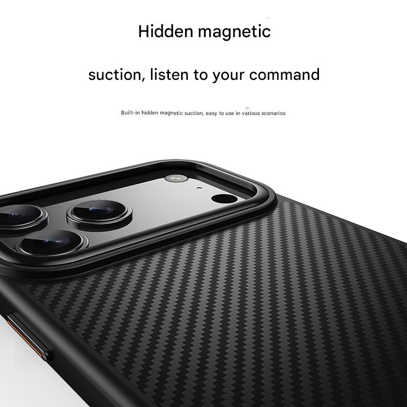 Luxury Carbon Fiber Texture Magnetic Case For iPhone 17 Air 16 Pro Max 15 Plus Magfit Cover Anti-Skin Skin Friendly Shell