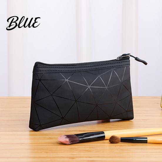 Travel Accessory Pouch Set 3Pcs/Set Makeup Bags Waterproof Faux Leather Cosmetic Bag Portable Geometric Toiletry Bags for Skincare Brushes