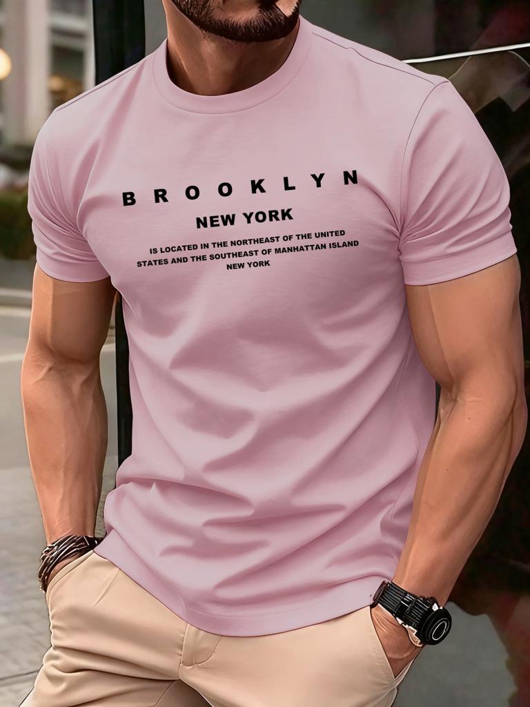 Brooklyn New York Letter Print Men T Shirts Summer Retro Hip Hop Short Sleeve Cotton Fashion Loose Clothes Unisex ONeck TShirt