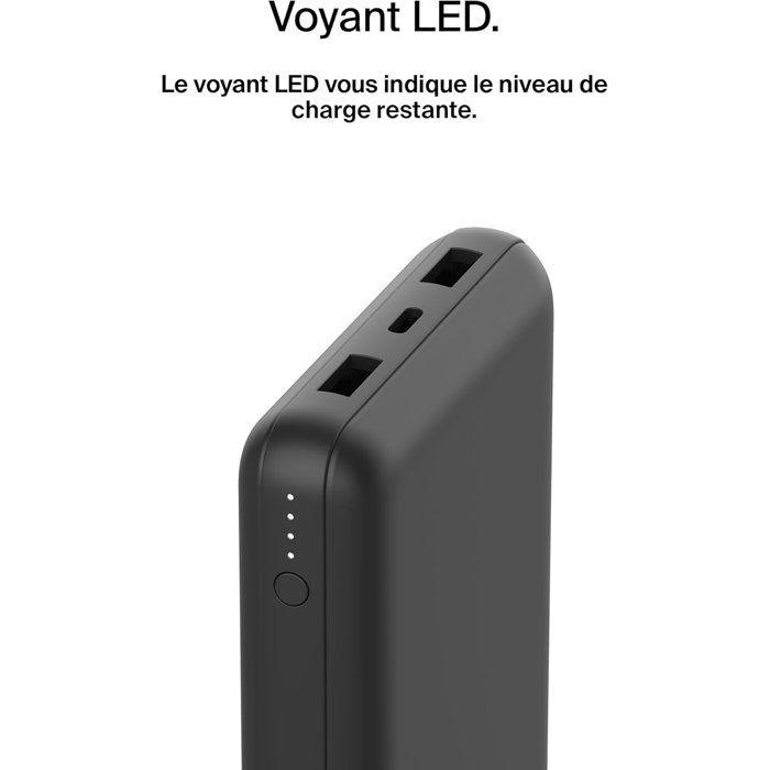 Powerbank - BELKIN - 20.000 mAh - USB-A & USB-C - 15 W - Schwarz
