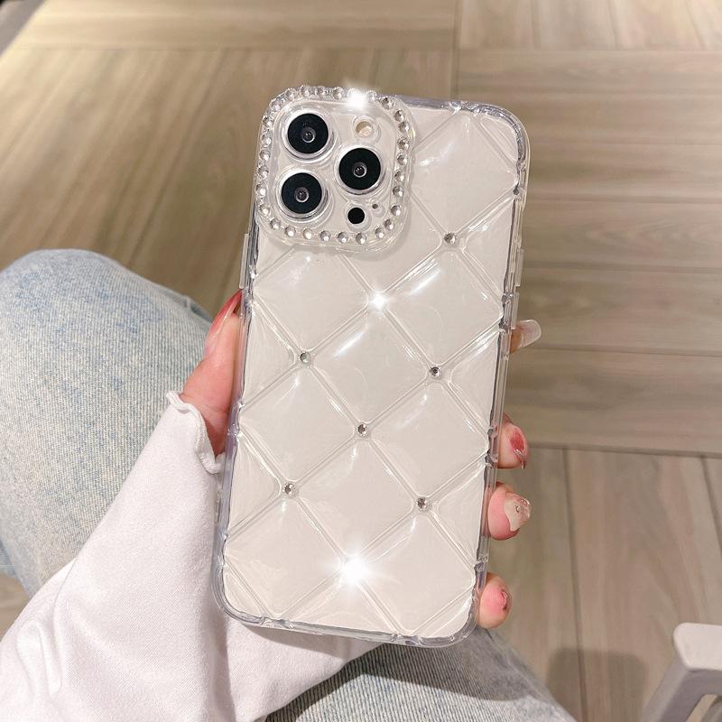 Diamond Clear Transparent Shockproof TPU Phone Case for iPhone 17 16 Pro Max 15 13 14 11 Luxury Rhinestone Protective Cover Plus