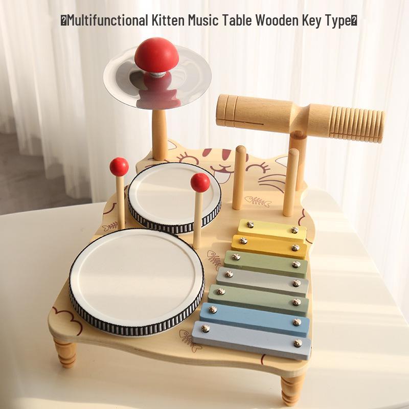 

Montessori Wooden Educational Drum Set for Baby s Musical and Color Learning