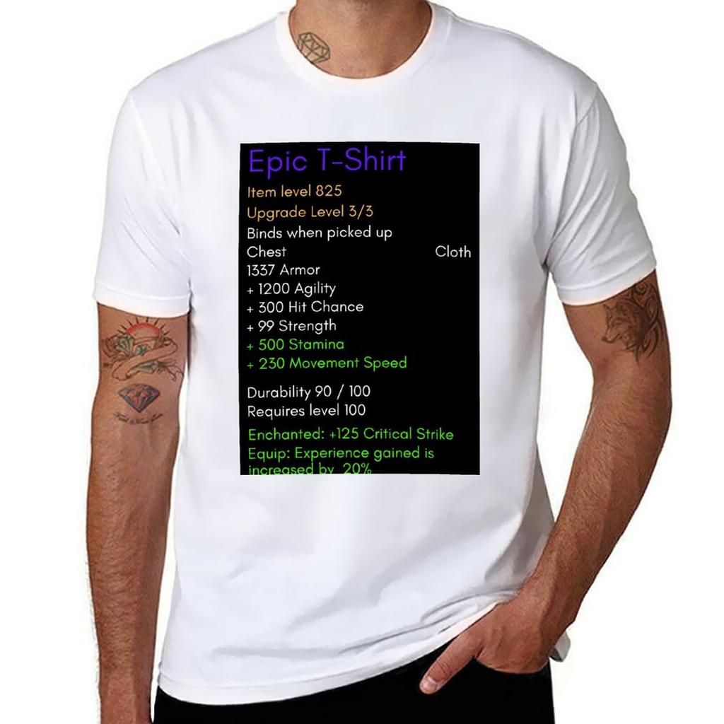 Epic T-Shirt World of Warcraft T-Shirt Vintage Clothes Plain Tshirts for Men