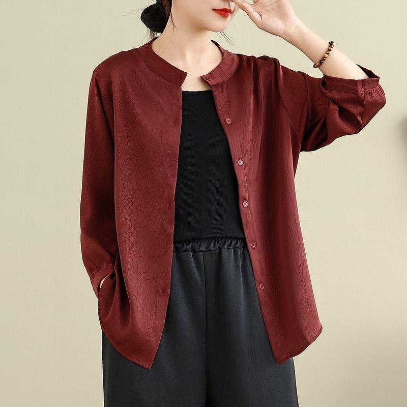 Women S Plus Size 3 4 Sleeve Cardigan Shirt Loose Fit Mom Top
