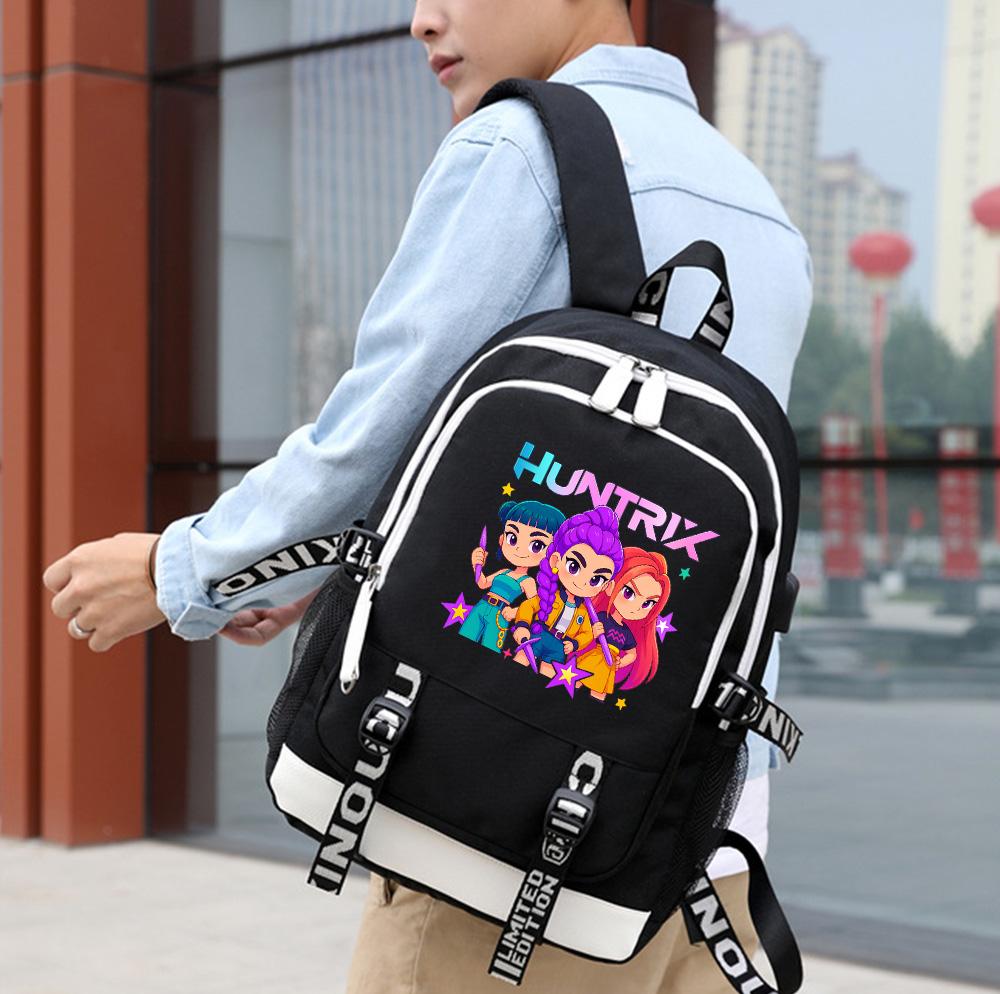 Anime Cute K-Pop Demon Hunters Printed Large Capacity Backpack for Teenger Student Girl Boy Schoolbag Bookbag Kid Gift Women Waterproof Travel Bag