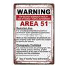 Area 51 Warninng No Trespassing  Retro Metal Sign  Wall kitchen  Home Art Vintage Decor Metal Poster 30X20CM DU-2853