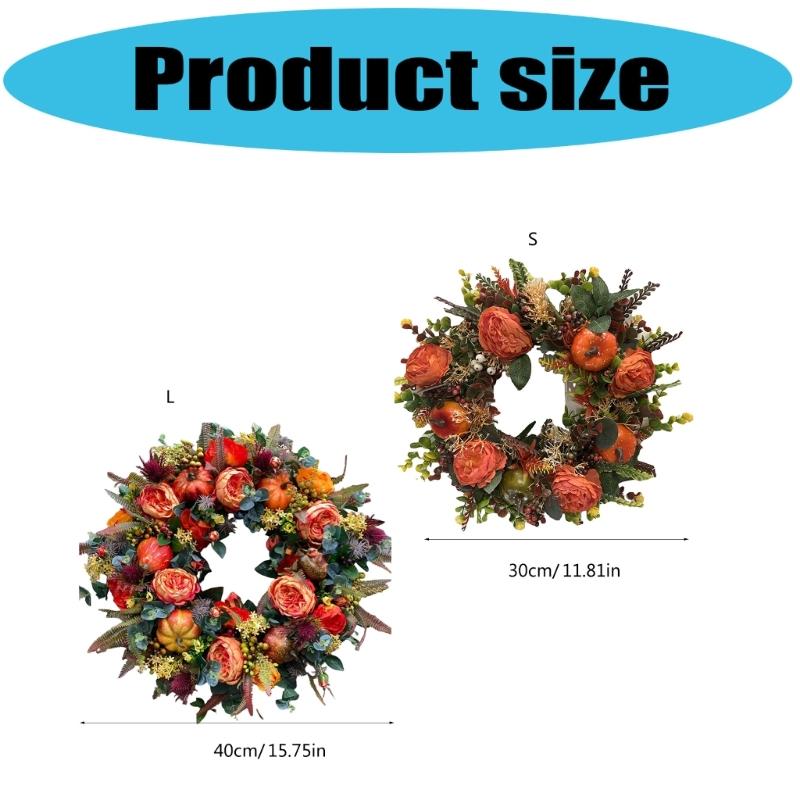 Pfingsrosen und Kürbisse Blumengirlande Hängende Dekoration Für Saison Und Mehrere Feiern