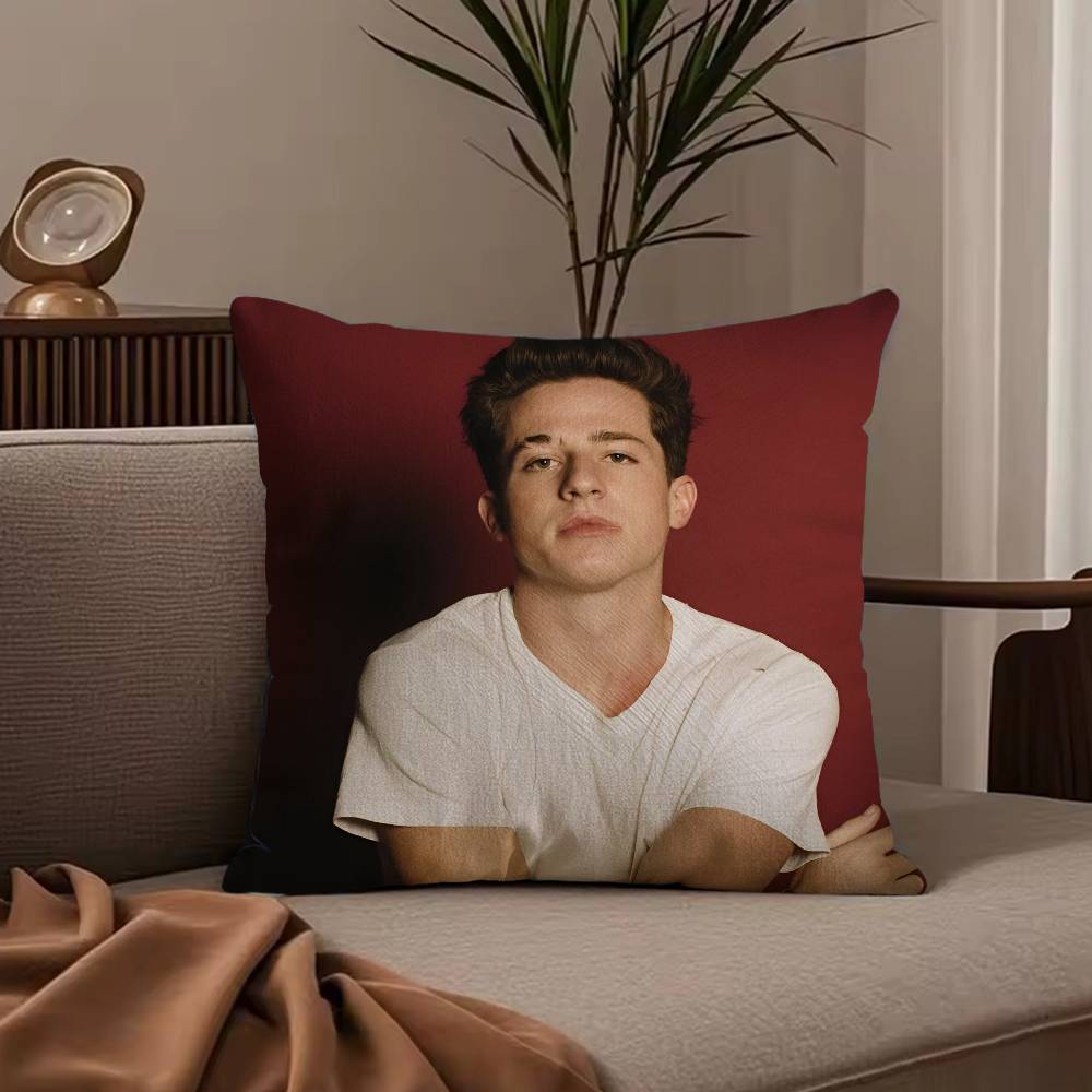 Singer C-Charlie PuthS Pillow Case Anti-dustmite Pillowcase Invisible Zipper Silky Short Plush Sofa Cushion Cover