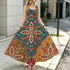 Women's Casual Sleeveless Paisley Print Maxi Dress,Loose Fit Vintage Multicolor,Comfortable for Daily Beach & Casual Outings,Versatile Stylish Wear