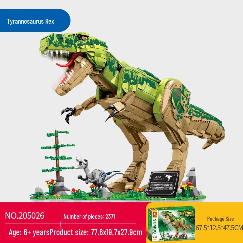 Tyrannosaurus Rex Assembly Model: Jurassic Large Building Blocks Toy