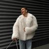 Winter warm imitation fur coat white suit collar fur coat fashion temperament fox fur coat women