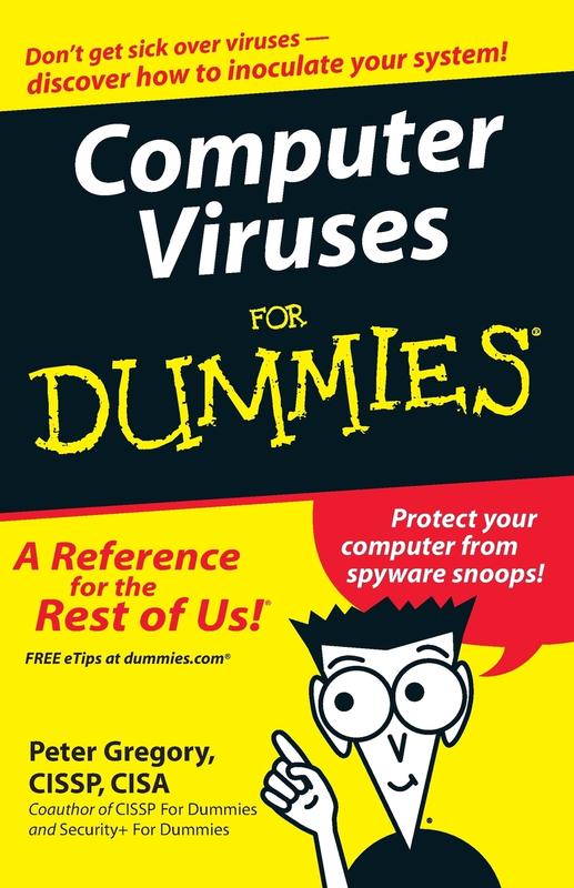 The Computer Viruses For Dummies by Peter H. Gregory - Paperback Book