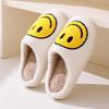 Pantofole Pelose con Faccina Sorridente Versione Coreana Transfrontaliera Autunno e Inverno Casa Interno Pantofole di Cotone Calde Fondo Spesso Casa Pantofole di Peluche