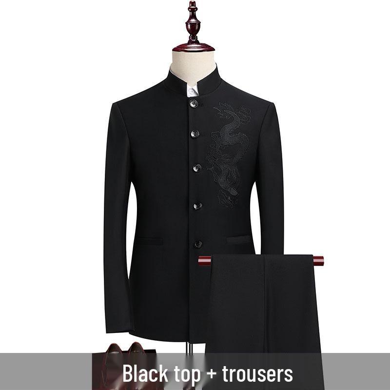 Noble Dragon Zhongshan Suit - Men's High-End Chinese Wedding & Formal Wear