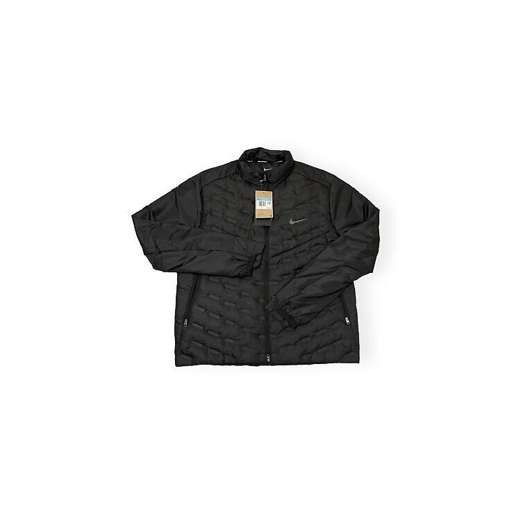 

Nike Therma-Fit ADV AeroLoft Loose-Fit Solid Logo Print Stand Collar Long-Sleeve Jacket Men Outerwear Black FB7556-010 M