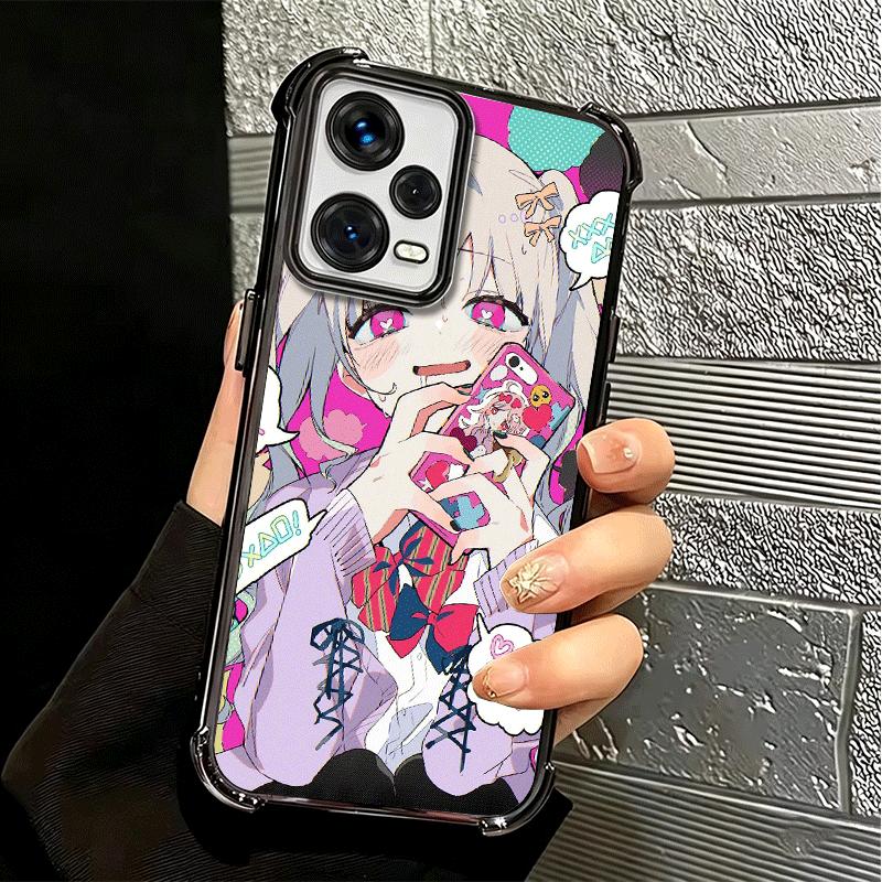 Anime Kwaii Mädchen Ins Stil Galvanisiert Handyhülle Für Xiaomi Redmi Note 14 15 Pro Plus 13 12 11 11S 11T 10 9S 9 5G Anti-Fall Airbag