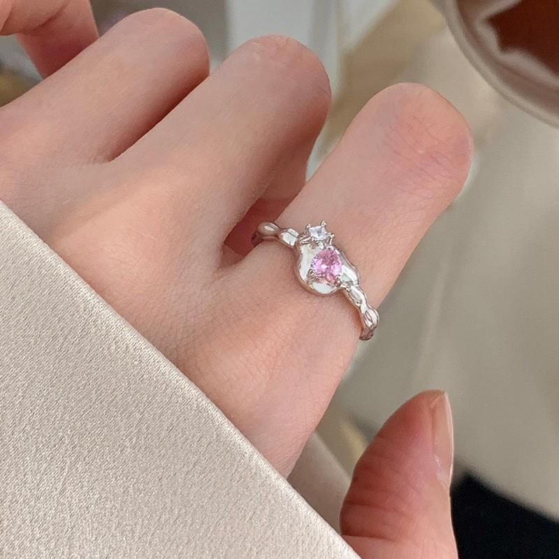 Contemporary Clear Moonstone And Zircon Ring For Women Offering Elegant And Distinctive Style