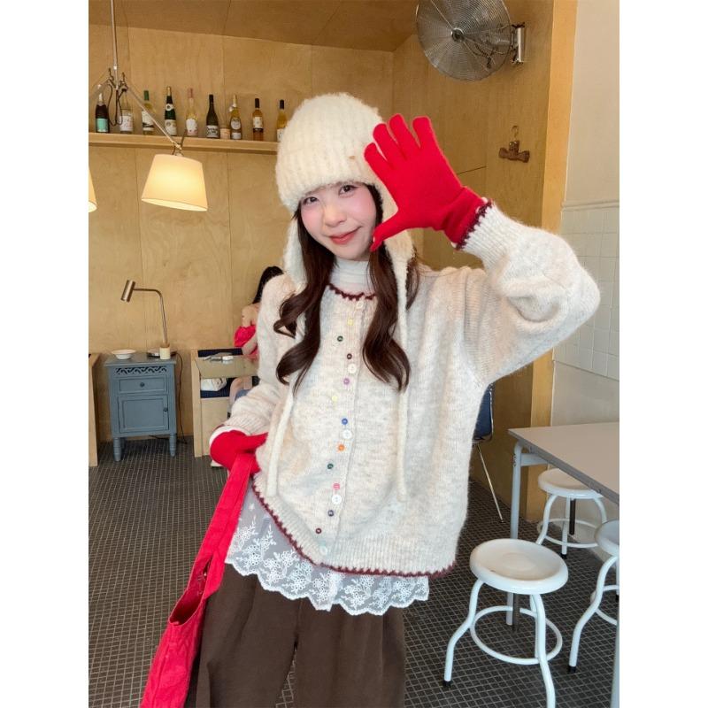 Sweet Wind Niche Age-reducing Temperament Long-sleeved Sweater Cardigan Women's New Autumn Thin Versatile Loose Top