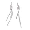 2024 New Silver Knotted Long Tassel Earrings: Elegant High-End Style for Women