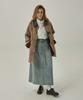 MAGOODGAN Lon As 7996 Belted Fadewash Light Indigo Denim Long Skirt