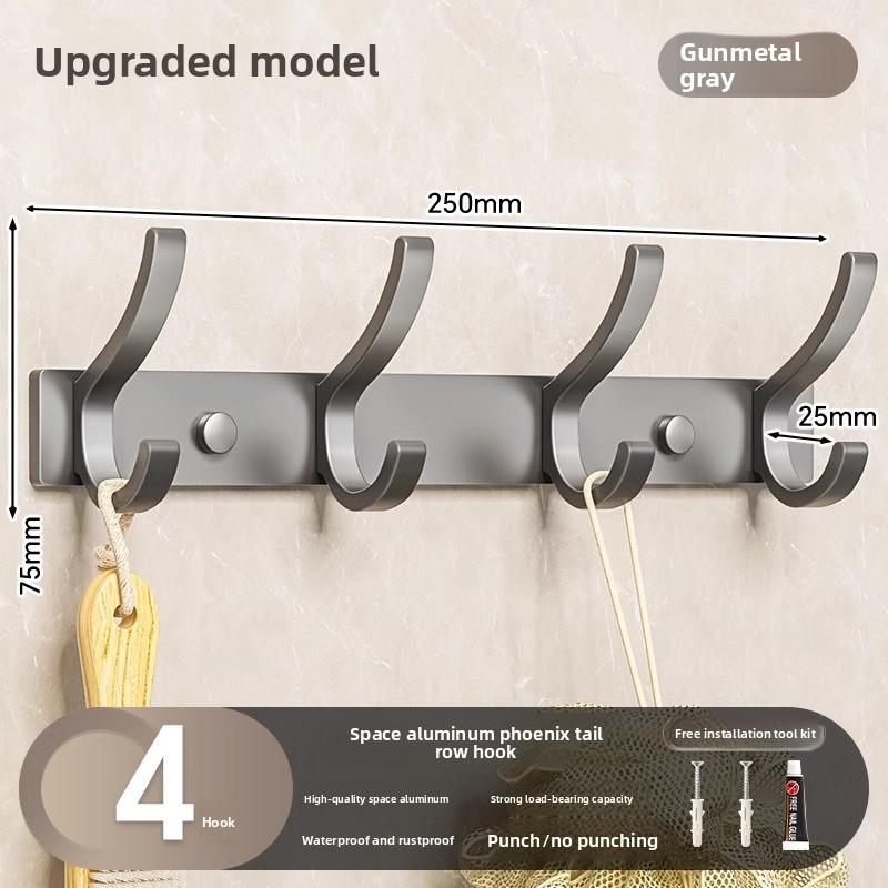 Perforationsfreier Badezimmer- und Toilettentür Stark haftender Haken Hängender Kleiderständer