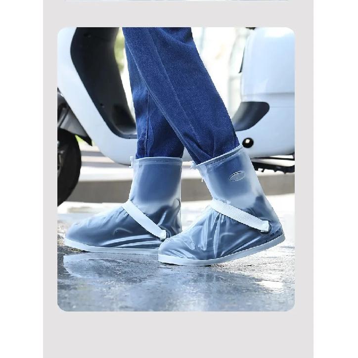 Thickened High Tube Waterproof Riding Shoe Covers Rain Boots over Knee Length Wear Resistant Bicycle Outerwear Shoe Covers