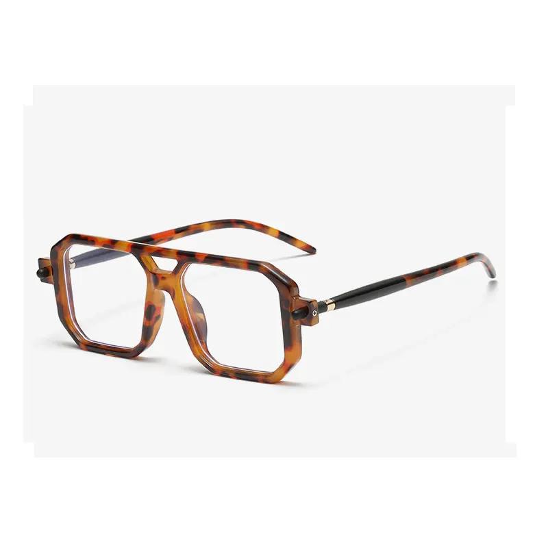 New Fashion Square Sunglasses For Women Men Vintage Brand Designer Punk Sun Glasses Clear Lens Mirror Eyeglasses UV400