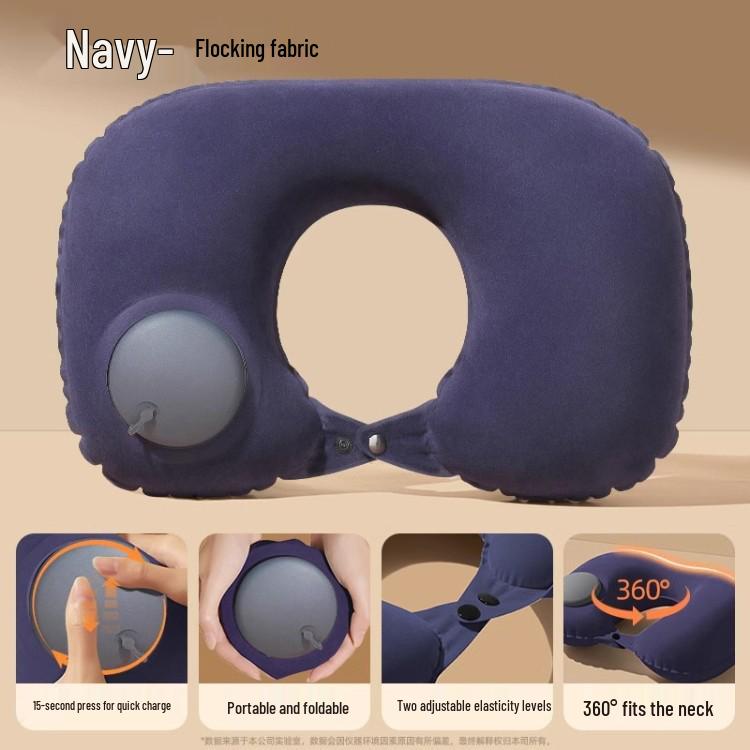 Inflatable U-Shaped Travel Neck Pillow – Portable, Foldable Support for Car and Airplane Use