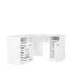 TOLEDE Corner Desk 1 Door 4 Drawers - White Paper Decor - L 125 X D 125 X H 75 Cm