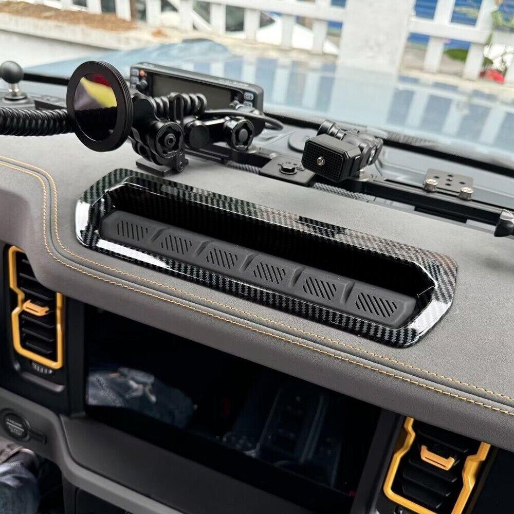 Carbon Fiber Look Dashboard Control Switch Bezel Trim For 2021-2024 Ford Bronco