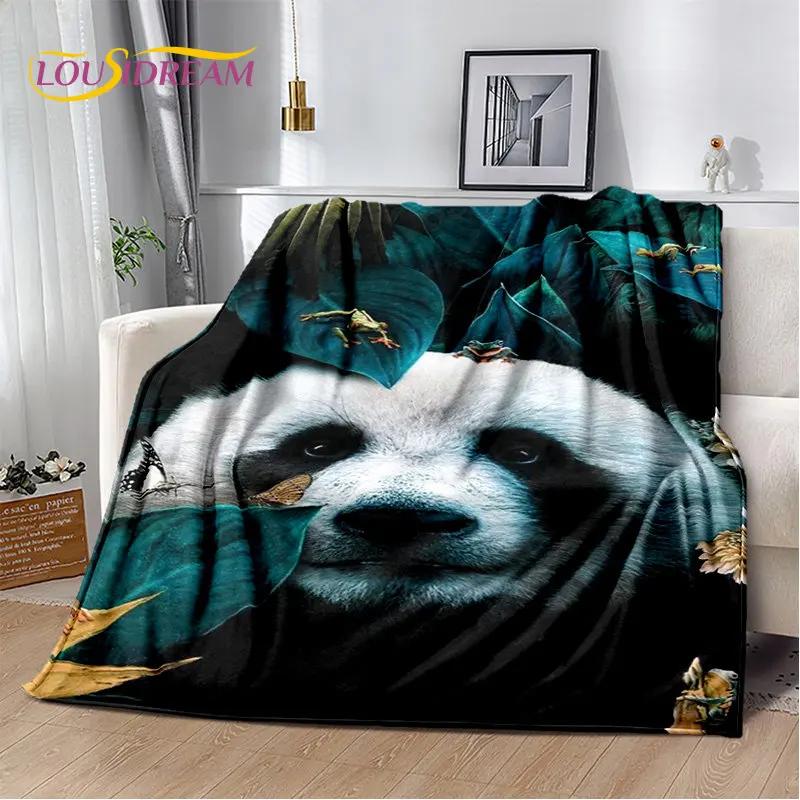 3D Cartoon Cute Panda Blanket,Flannel Blanket Throw Blanket,Kid Warm Blanket for Home Living Room Bedroom Beds Sofa Picnic Cover