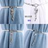 Elegant Metal Spring Waist Chain With Sparkling Fox Pendant For Women Fashion Accessories