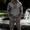 Mens Fleece Hoodie Tracksuit Set Casual Winter Jogging Suit