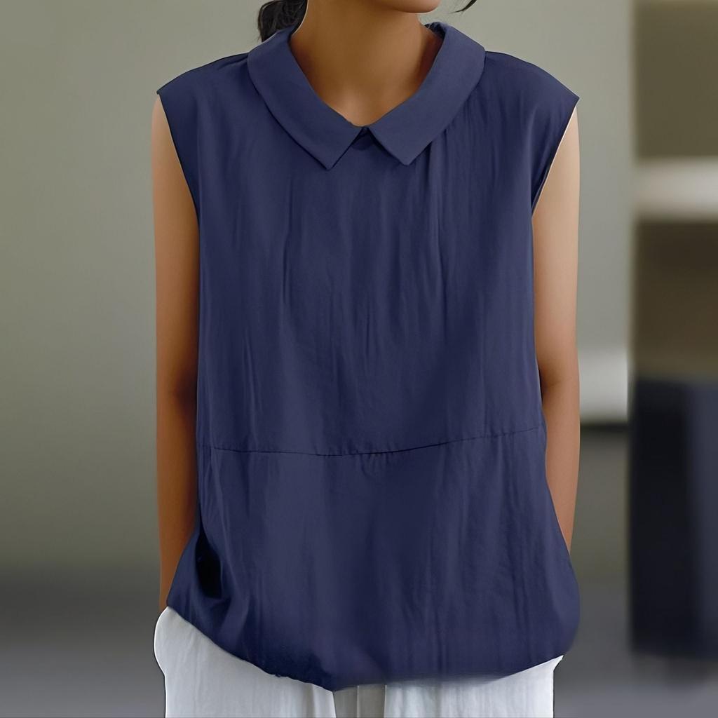 Loose Tops Sleeveless Cotton and Linen Women’s Blouses & Shirts
