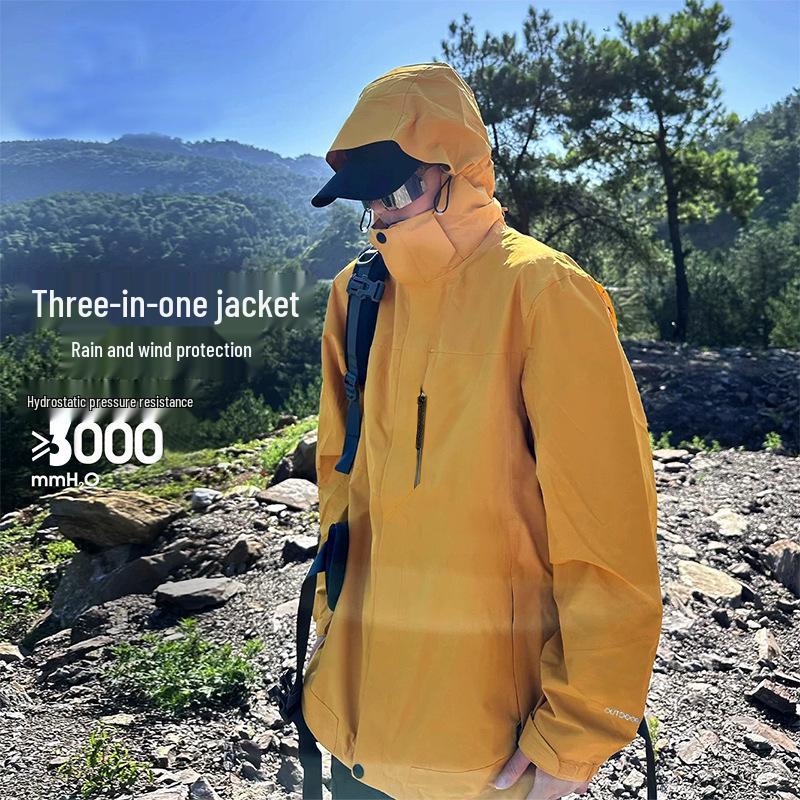 

Unisex 3-in-1 Detachable Mountain Climbing Jacket: Waterproof, Windproof, and Warm M