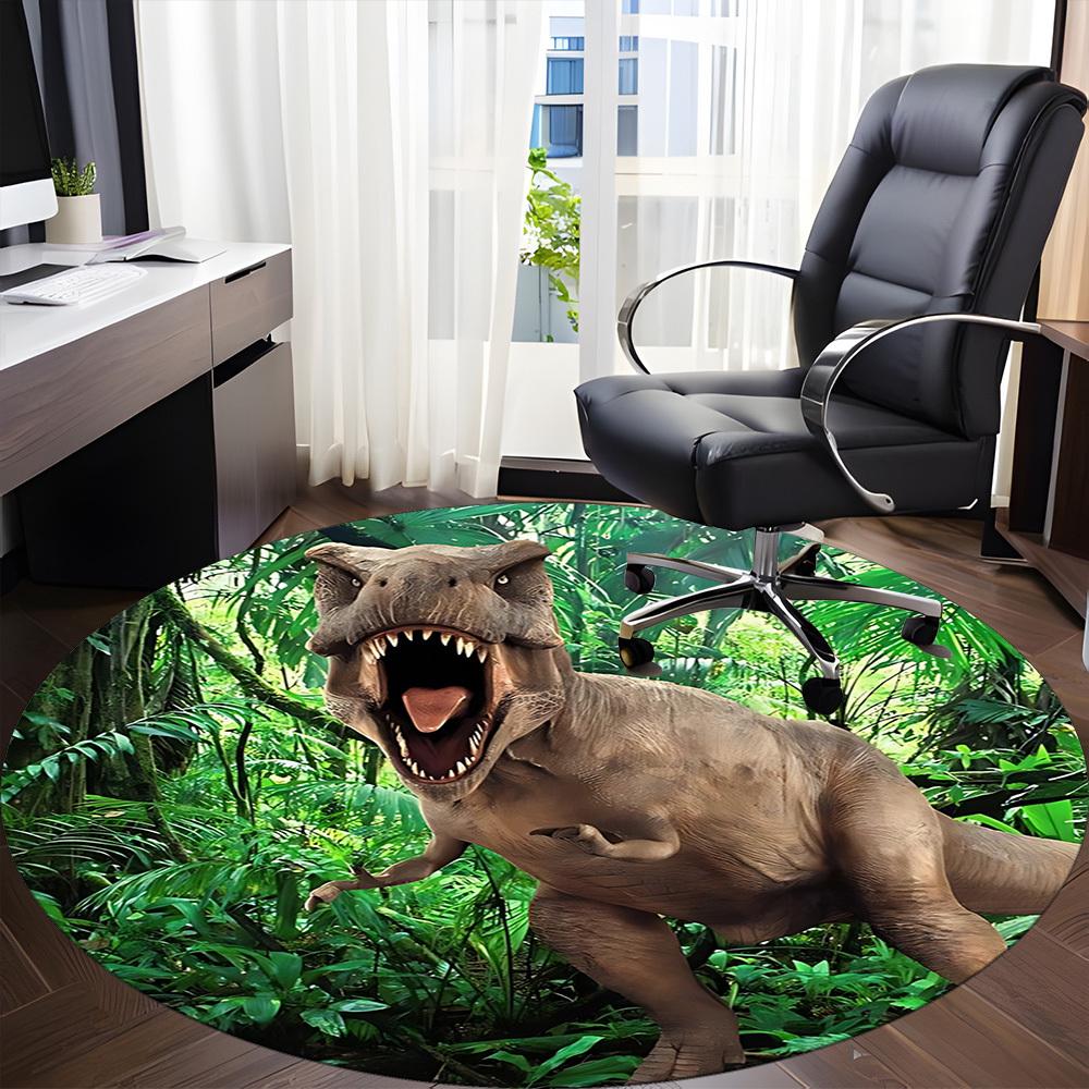 1pc Dinosaur, Prehistoric Chair Carpet for Office, Soft Comfortable Mat For Office, Living Room, Bedroom, Machine Washable Carpet yy251112026