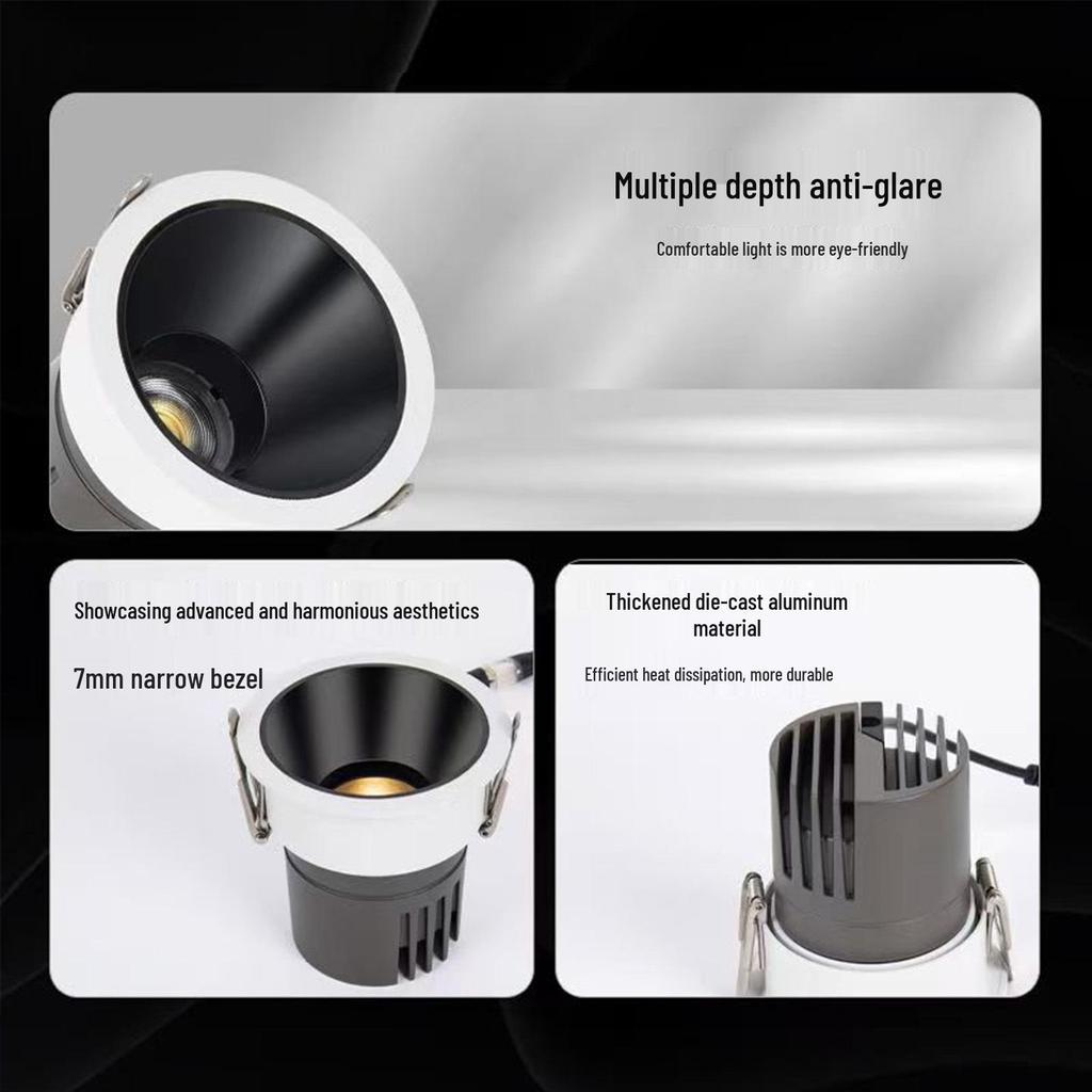 Full Spectrum Smart Anti-Glare Recessed LED Spotlight for Home & Living Spaces