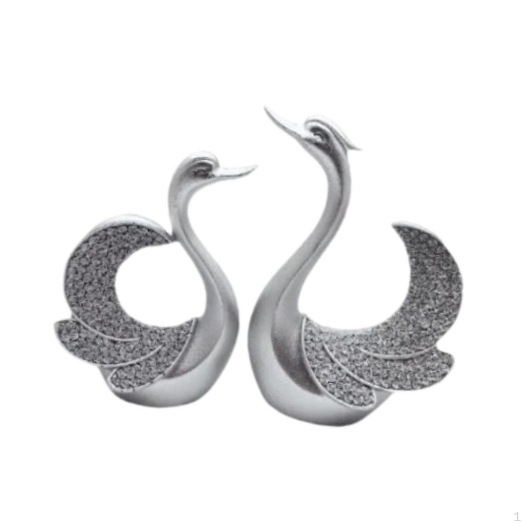 2 Stycken Svanstatyer Djurfigurer Kreativa Festfavörer Valentinsskulpturer Hartsdekorationer