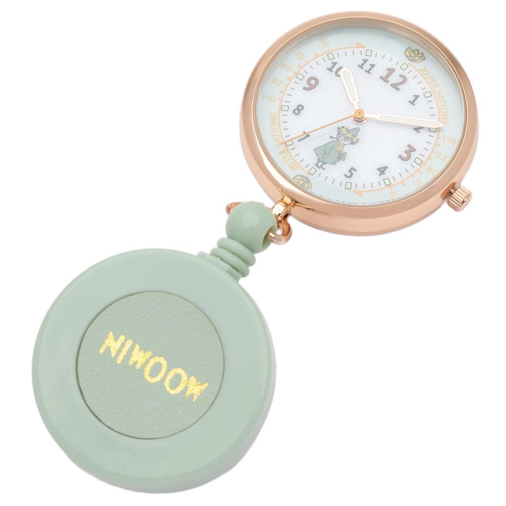 Pocket Watch Analog with Reel Luminous Moomin Nurse Watch S Snufkin Green [Fieldwork] Women's MOM020-3