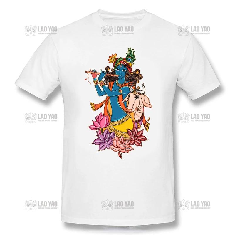 Krishna T Shirt Krishna Hare Krishna Man TShirt Awesome Woman Tee Shirt Summer Streetwear ShortSleeve Graphic Tshirt