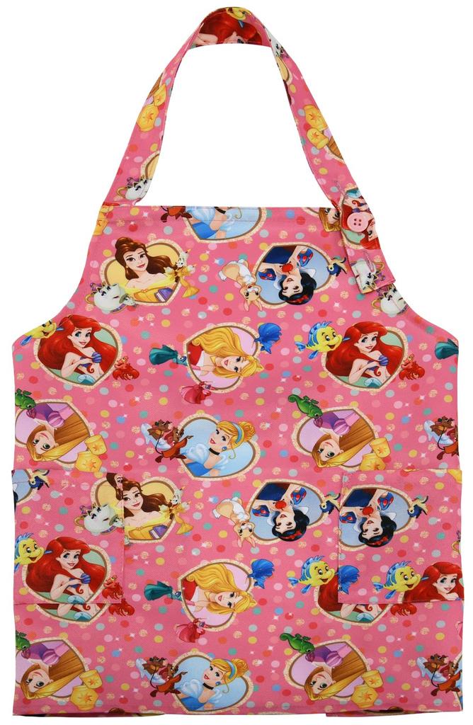 Yaxel Thick and Durable Apron for With Elementary Cooking Disney Princess 50454 Kids, Height 100-110cm, Pockets, School, Class,