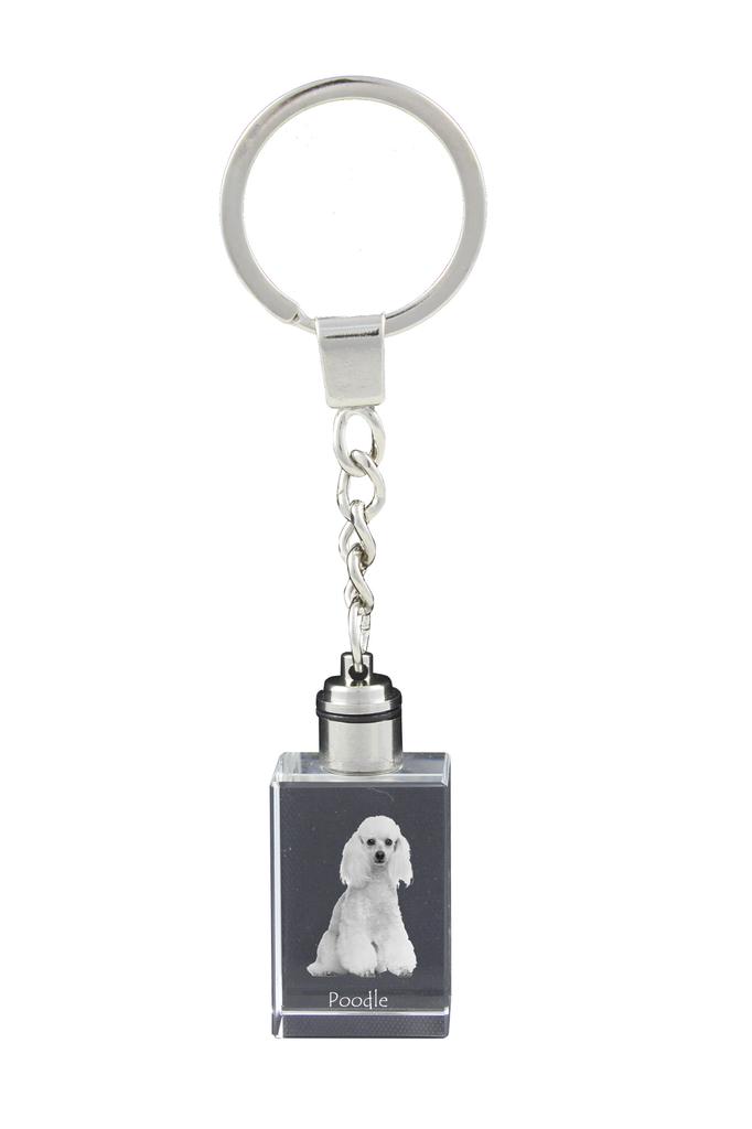 Poodle - Crystal Key Ring with Dog Photo, Illuminated Key Ring, Unique Gift by Art-Dog Brand