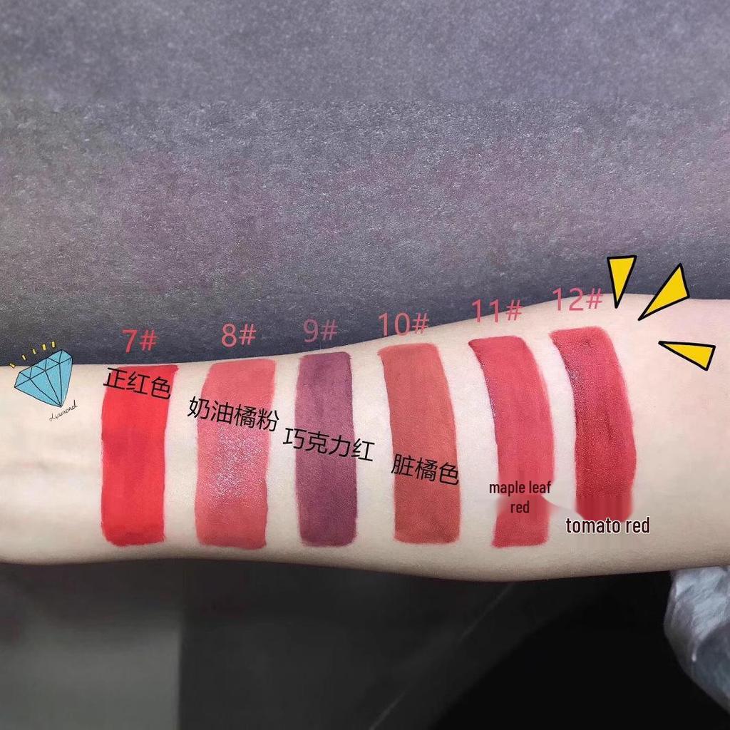 MYBOON Waterproof Matte Lip Gloss, Long-Lasting, Non-Stick, Moisturizing, Highly Pigmented, Rose Bean Paste & Milk Tea Shades, 12 Colors (B30)