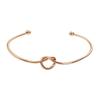 Rose Gold Heart Knot Open Bangle - Versatile Metal Bracelet for Women