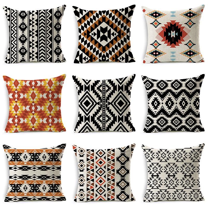 Super Soft Ethnic Throw Pillow Cover With Geometric Pattern For Stylish Home Decor